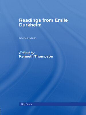 cover image of Readings from Emile Durkheim